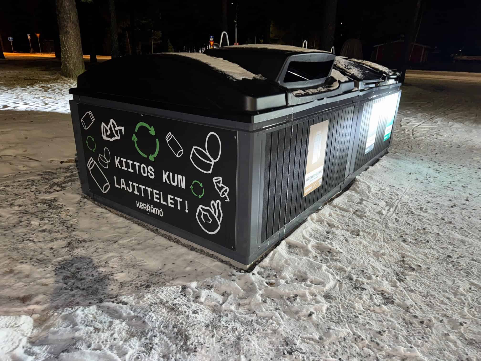 Roskiksia, lunta.