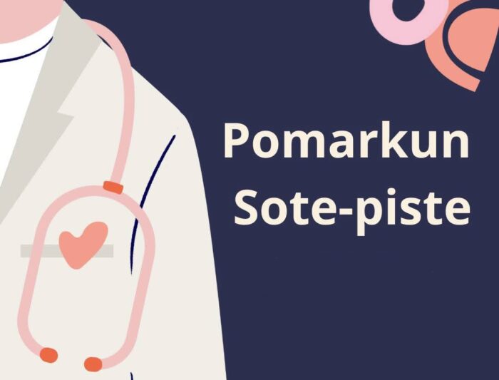 Koristeellinen kuva, jossa lukee Pomarkun Sote-piste.