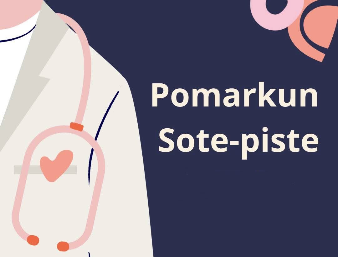 Koristeellinen kuva, jossa lukee Pomarkun Sote-piste.
