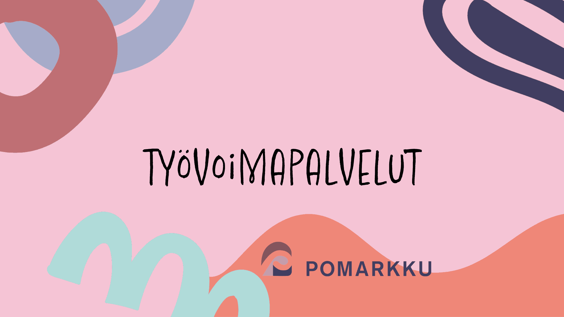 Koristeellinen kuva, Työvoimapalvelut, Pomarkku-logo.